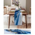 thumbnail image 3 of Ldtrchee Blue Marble Table Runner 72 Inches, Modern Abstract Art Bed Runner Dresser Scarves Tabletop for Indoor Outdoor Parties/Ceremony/Banquet, 18" x 72", 3 of 8