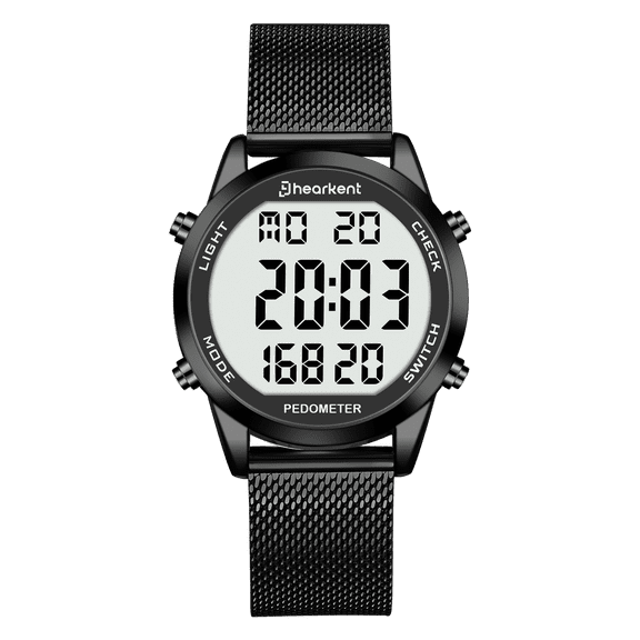Men's Pedometer Watch-Step Tracker Watch with Calories Counter-Non Bluetooth Pedometer Watches-LCD Large Numbers-30M Waterproof Watch-Sport