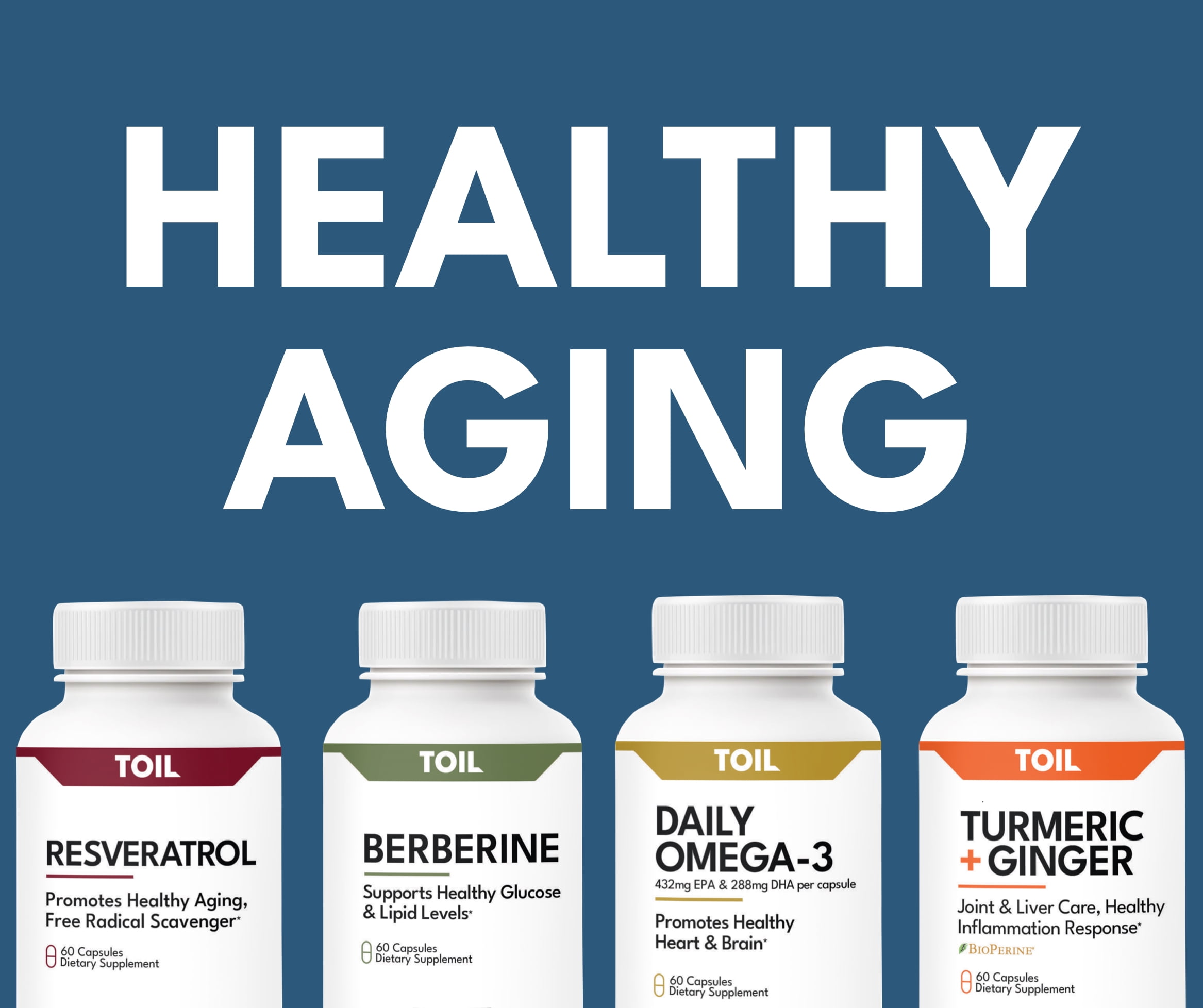 Resveratrol - Powerful Antioxidant for Healthy Aging, Cell Autophagy, & Cardio Health from Toil, a Veteran Owned Company