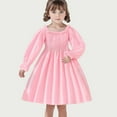 thumbnail image 5 of TAIAOJING Girls Dress for Kids Toddler Girls Long Sleeve Solid Princess Dress Dance Party Dresses Clothes Casual Sundress 3-4 Years, 5 of 8