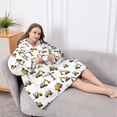 thumbnail image 5 of Oversized Wearable Blanket Hoodie,Cartoon Construction Vehicles Cranes White Pattern Sherpa Blanket Hoodie with Super Pockets,Super Warm Fuzzy Pullover for Women & Men, 5 of 6