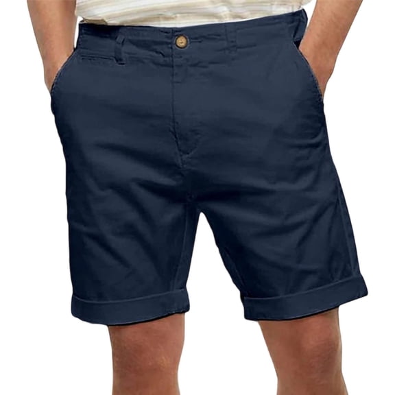 SAWOBUUN Men's Classic Fit Casual Summer Shorts Lightweight Breathable Flat Front Chino Shorts for Beach Vacation
