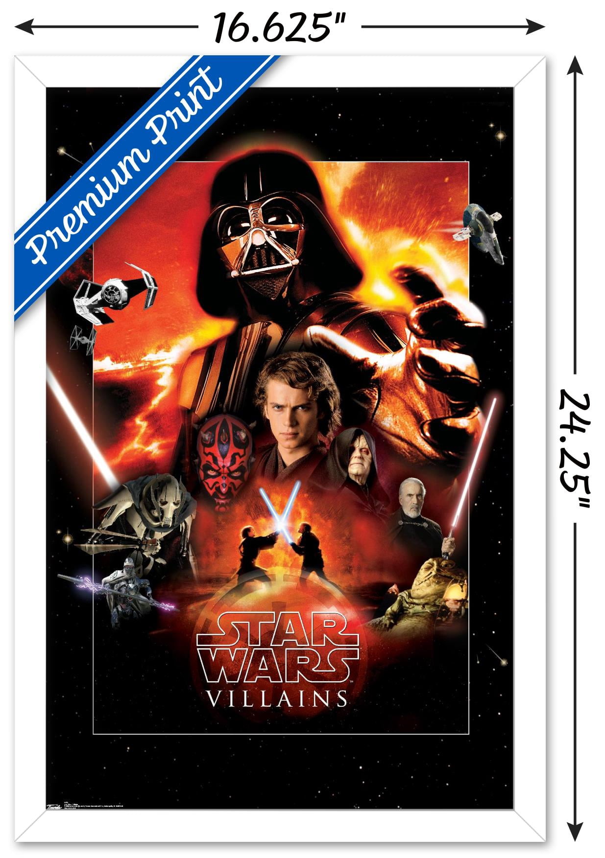 Star Wars: Saga - VIllains 16.5" x 24.25" Framed Poster, by Trends International