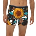 thumbnail image 2 of Xecao Vintage Sunflowes Print Boxer Briefs for Men's Stretch Moisture-Wicking Underwear, Mid-Rise Classics breathable fabric, 2 of 7