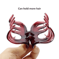 thumbnail image 2 of 2 Pack Rosette Large Hair Claw Clip Organic Glass Strong Holding Power Hair Clips Clamps Indoor Outdoor Hair Grip Hairpins Hairgrip for Women and Girls Hair Barrettes For Thick Hair(wine red), 2 of 7
