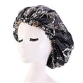 thumbnail image 3 of Gorro de dormir extragrande de satén de seda para cabello rizado, gorro reversible de doble capa para cabello negro natural., 3 of 5