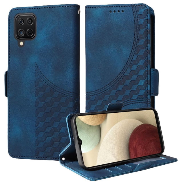 Funda GANGXUN para Samsung Galaxy A12 4G con diseño acolchado elegante, cuero PU, protección total y ajuste preciso