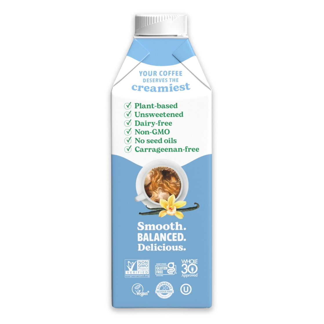 nutpods® Unsweetened Non Dairy French Vanilla made with Almonds and Coconuts Coffee Creamer