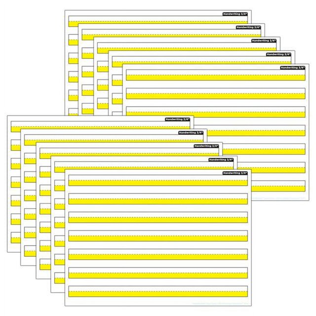 Ashley Productions ASH97012 0.75 in. Handwriting Highlighted Smart Poly Poster Mat, Yellow - Pack of 10