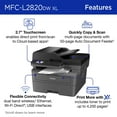 thumbnail image 4 of Brother Wireless MFC-L2820DW XL Compact Monochrome All-in-One Laser Printer with Copy, Scan and Fax, up to 4,200 pages? of toner included, Duplex and Mobile Printing, 4 of 9
