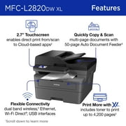 Brother Wireless MFC-L2820DW XL Compact Monochrome All-in-One Laser Printer with Copy, Scan and Fax, up to 4,200 pages? of toner included, Duplex and Mobile Printing