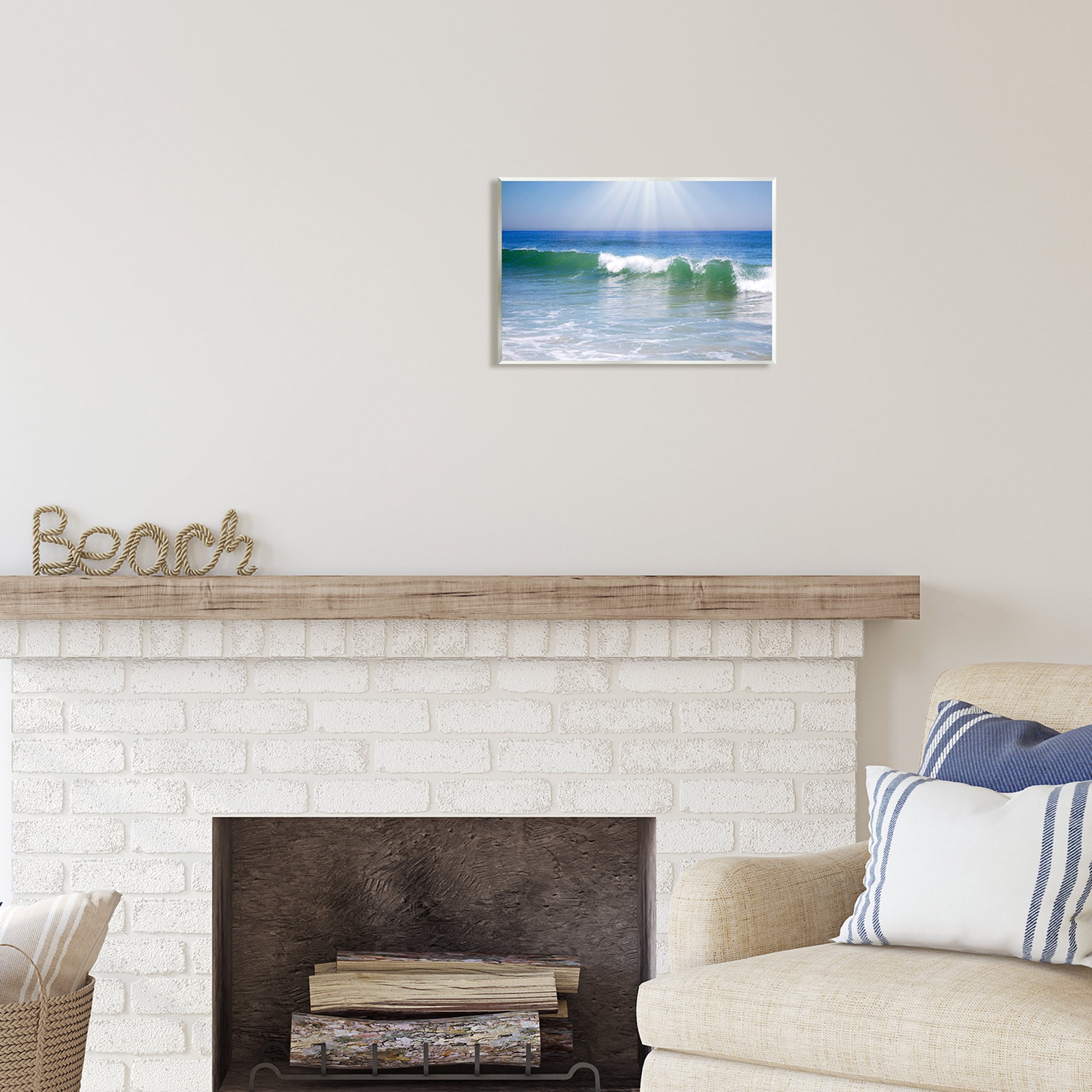 Stupell Industries Rolling Ocean Waves Photography Nature Photography Unframed Art Print Wall Art, 15 x 10