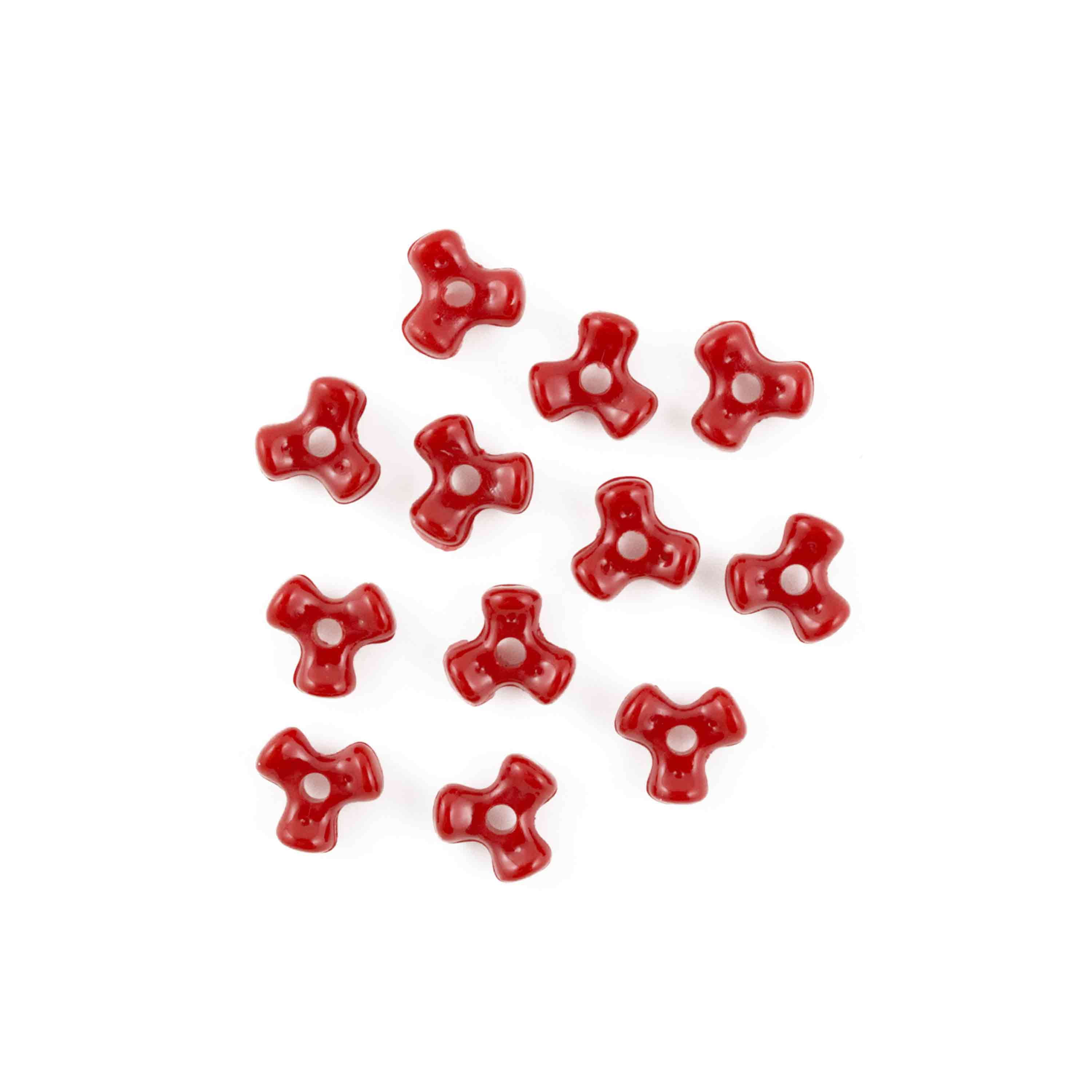 11mm Acrylic Opaque Red Tri Beads 1,000 Pieces