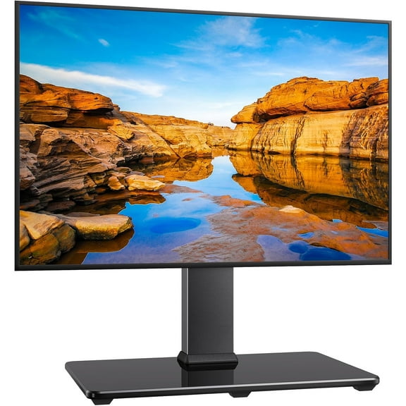 Swivel Universal TV Stand for 37-80 inch LCD OLED Flat/Curved Screen TVs-Height Adjustable Table Top Center TV Stand with Wire Management, VESA 600x400mm up to 88lbs