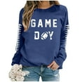 thumbnail image 3 of ADSSDQ Football Sweatshirts for Women Game Day Touchdown Season Sweatshirt Crewneck Rugby Graphic Hoodie Pullover Long Sleeve Casual Fall Shirts Blue L, 3 of 4