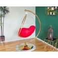thumbnail image 3 of SK CHUMRA Gold Bubble Chair Acrylic Swing with Stand, Cushion, Gold finish, 3 of 4