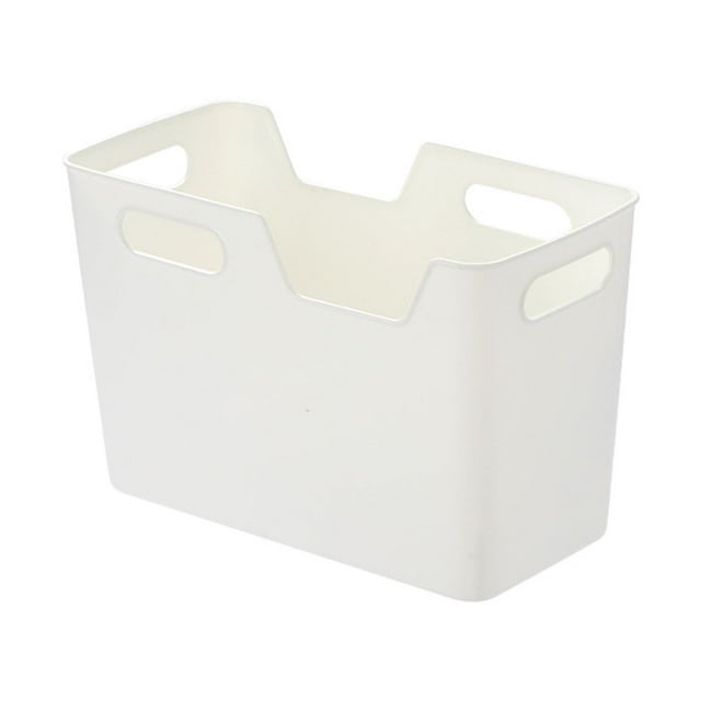 Pantry Organization and Storage White Plastic Storage Box for Pantry Organization, with Four Handles Plastic Storage Bins