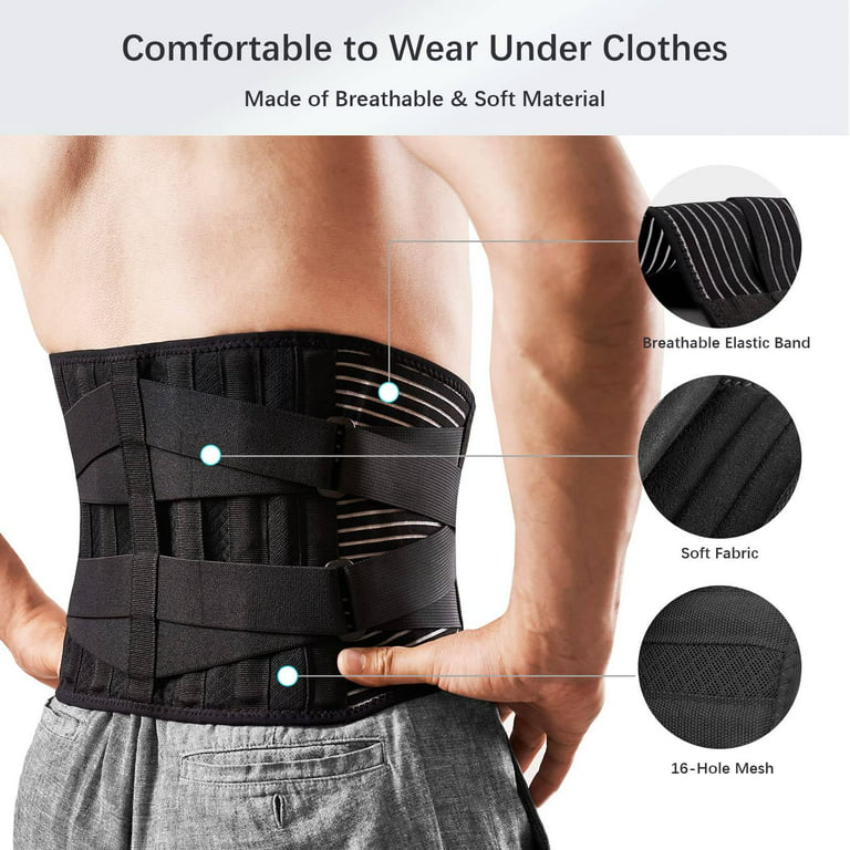 iMucci Back Braces for Lower Back Pain Relief with 6 Stays, Breathable Mesh Back  Support Belt for Men/Women for Work, Anti-Skid Lumbar Support Belt for  Sciatica, Herniated Disc, Scoliosis 