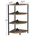 thumbnail image 5 of VECELO Set of 2 Corner Shelf, 4-Tier Corner Bookshelf Small Bookcase Display Rack Plant Stand, Gray, 5 of 7