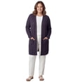 thumbnail image 5 of Turtle Bay New York Women’s Cable Knit Duster Cardigan, Open Front, Longline with Pockets, 5 of 5