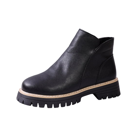 Dasayo Ankle Women Boots Footwear Black Chelsea Cowgirl Faux Leather Side Zipper Western Booties Women's Shoes 36