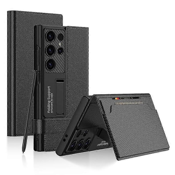 Funda tipo cartera con cierre magnético para Samsung Galaxy S24 Ultra, de piel sintética, con función atril y tarjetero.