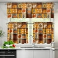 thumbnail image 4 of Maple Leave Kitchen Curtains Valance Set of 3, 3 Pieces Thanksgiving Window Curtain Tiers and Valance Sets Farmhouse Vintage Kitchen Tiers and Valance Sets, 4 of 5
