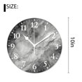 thumbnail image 2 of 10 Inch Wall Clock Battery Operated Silent Clock Decorative for Office, Kitchen, Outdoor, Living Room，White Marble Print Natural Stone Pattern Design, 2 of 4