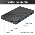 thumbnail image 4 of HDD Enclosure M.2 NVMe Dual Bay HDD Enclosure Gen2 10Gbps HUB Docking Station HDD Accessories, 4 of 7