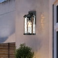 thumbnail image 3 of 14" Farmhouse Outdoor Light Fixture Wall Mount Porch Light for House, Garage, Doorway with Water Glass Lantern Shade E26, 3 of 5