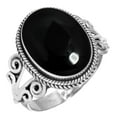 thumbnail image 1 of 925 Silver Ring For Women - Girls Natural Black Onyx Stone Silver Ring Size 10.5 July Birthstone Handmade Silver Ring Size 10.5 Gift For Women On Thanksgiving 925 Silver Jewelry With Gemstone, 1 of 5