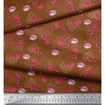 thumbnail image 2 of Soimoi Brown Cotton Voile Fabric Lips & Lipstick Fashion Fabric Prints By Yard 42 Inch Wide, 2 of 3
