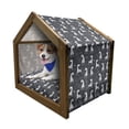 thumbnail image 1 of Scandinavian Pet House, Cartoon Simplistic Giraffes Creative Composition, Outdoor & Indoor Portable Dog Kennel with Pillow and Cover, 5 Sizes, Charcoal Grey Off White, by Ambesonne, 1 of 5