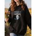 thumbnail image 2 of Vintage Hockey Hoodie for Men and Women, Unisex Pullover Hooded Sweatshirt, Comfortable Cotton Poly Blend, Casual Everyday Streetwear, 2 of 5