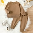 thumbnail image 2 of Kogui Toddler Boy Fall Outfit Toddler Baby Boy Fall Clothes Letter Print Long Sleeve Sweatshirt Elastic Pants Cute Kids Winter Outfits 3 6 9 12 24 Months 2T 3T 4T (Brown,18-24 Months), 2 of 9