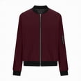 thumbnail image 5 of Towmus Fall Jackets for Women 2025 Trendy Zip Up Bomber Jacket Lightweight Outwear Coat Spring Winter Coats, 5 of 6
