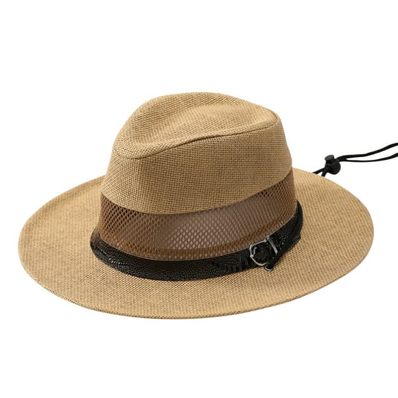 Bucket Hats Breathable Sunshade Hat Mesh Hollow Straw Plaited Article Top Hat Thin Sunscreen Hat Bucket Hats