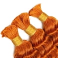 thumbnail image 3 of 28 28 28 Inch 350 Boho Human Hair Deep Wave Bulk Ginger Braiding Hair Deep Curly Orange Human Braiding Hair Extensions for Woman, 3 of 5