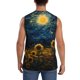 thumbnail image 4 of Balery Oil Starry Sky Sunflower Camisetas sin mangas para hombre, absorbe la humedad y protege contra el mal olor.-XX-Large, 4 of 7