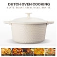 thumbnail image 2 of Gotham Steel Ceramic Hammered 5 Qt Lightweight Dutch Oven Pot with Lid & Holders, Oven Safe & Even Heat Retaining Dutch Oven for Bread Baking Sourdough, Soup, 70% Lighter than Cast Iron, Cream, 2 of 8