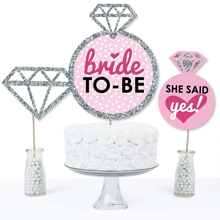 Bride-to-Be - Bridal Shower or Classy Bachelorette Party Centerpiece Sticks  - Table Toppers - Set of 15