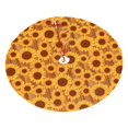 thumbnail image 2 of Christmas Tree Skirt, Brown Wood Grain Sunflower A Soft Plush Christmas Tree Decorations Indoor, Tree Skirts Mat for New Year Halloween Holiday Christmas Party Decor 36", 2 of 6