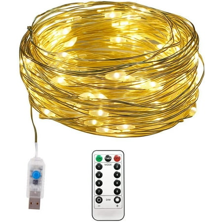 Usb Copper Wire Fairy Lights With Remote Control 10 M 100 Led 8 Twinkle ...