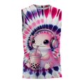 thumbnail image 2 of TIREOW Children Boys and Girls Neon Tie Dye Tank Tops Cute Animal Print Funny Crew Neck Sleeveless Undershirt, 2 of 8