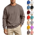 thumbnail image 6 of Dvprdro Mens Fleece Sweatshirts Crew Neck Long Sleeve Lightweight Pullover Casual Basic Solid for Men, 6 of 6