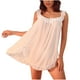 thumbnail image 2 of Karight Women's Floral Lace Trim Mesh Nightdress Sleeveless Sweetheart Neck Sheer Nightdress Briefs 2Pcs Set Nightwear, 2 of 3