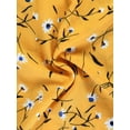 thumbnail image 3 of Vestido fluido floral con cinturón y cuello en V cruzado boho para mujer Amarillo XS, 3 of 8