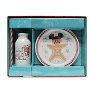 Disney Christmas Holiday Mickey Milk and Cookies for Santa Set New with Box