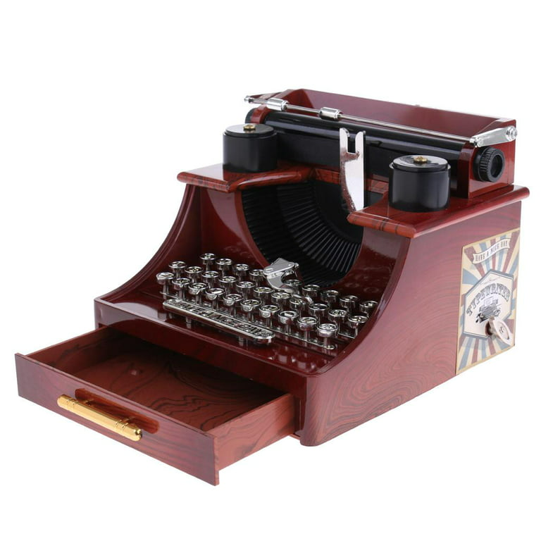 Creative Typewriter Music Box with Jewelry Drawer Clockwork Toy for Kids Children Toy, Girl's, Size: As described, Other