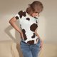thumbnail image 3 of Fotbe Brown Cow Body de Mujer con Cuello Redondo y Mangas Cortas, Sin Mangas Ajustado, Suave, Cómodo y Básico-Medium, 3 of 7